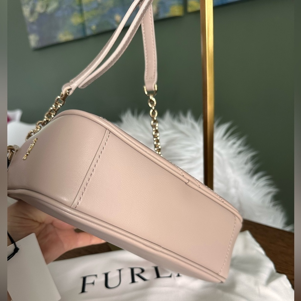 NWT! NEW! Furla Swing Blush Quilted Wave Leather Crossbody Bag -Women - Picture 5 of 7
